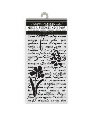 STENCIL Stamperia 12x25cm Herbarium Silvae Letter with Flowers 1