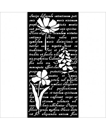 STENCIL Stamperia 12x25cm Herbarium Silvae Letter with Flowers 2