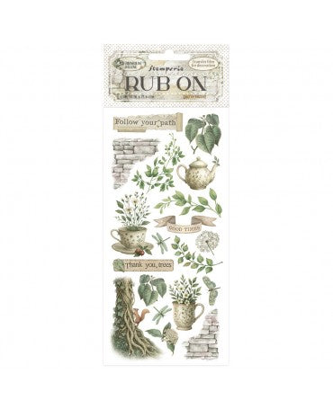 Transfer Rub On STAMPERIA Herbarium Silvae Tea Time 1