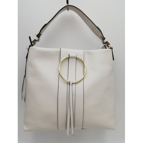 Bolso de piel con aro dorado blanco gianni chiarini 1