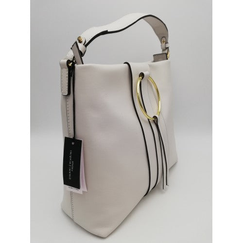 Bolso de piel con aro dorado blanco gianni chiarini 2
