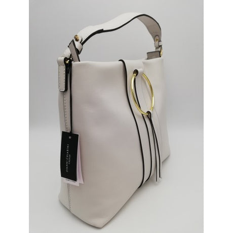 Bolso de piel con aro dorado blanco gianni chiarini 2