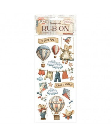 Transfer Rub On STAMPERIA Family Air Balloons 1