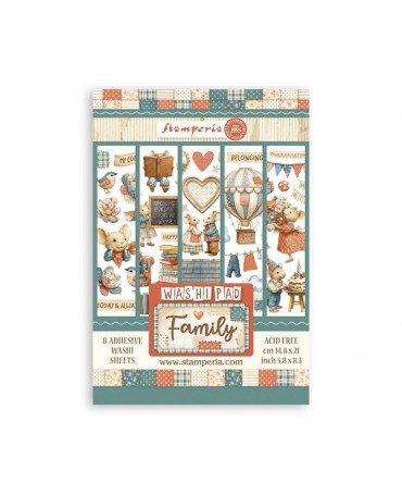Washi Tape STAMPERIA 8 HOJAS A5 Family 1