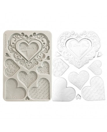 Molde STAMPERIA silicona A5 Family Hearts 1