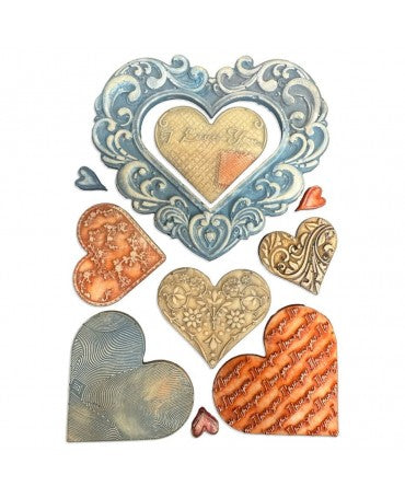 Molde STAMPERIA silicona A5 Family Hearts 2