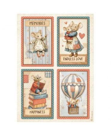 Papel arroz Stamperia A4 Family 4 Card 1