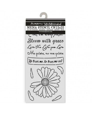 STENCIL Stamperia 12x25cm Daisy Art He Loves me, He loves me Not 1