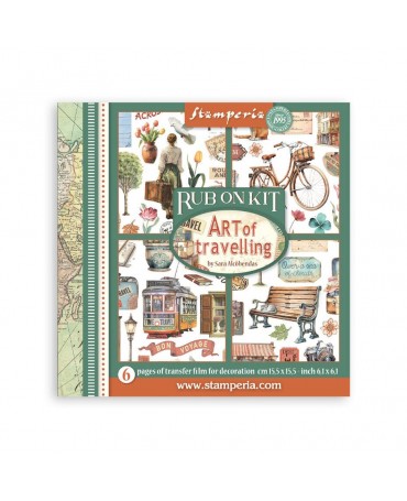 Transfer Rub On STAMPERIA 15x15 Art of Travelling 1
