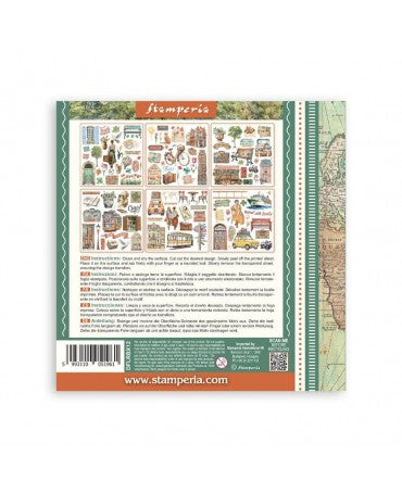 Transfer Rub On STAMPERIA 15x15 Art of Travelling 2