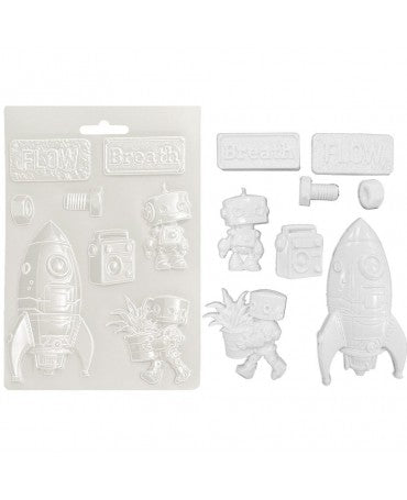 Molde Stamperia A5 A New Beginning Spaceship and Robot 1