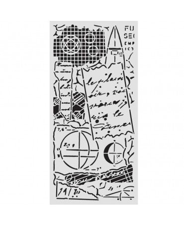 STENCIL Stamperia 12x25cm A New Beginning Notes 1