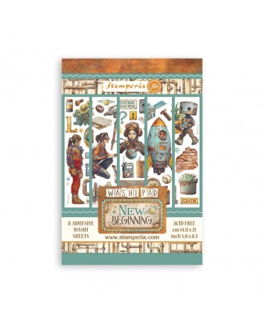 Washi Tape STAMPERIA 8 HOJAS A5 A New Beginning 2