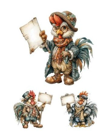 Papel Seda A4 Gallinas steampunk 16 1