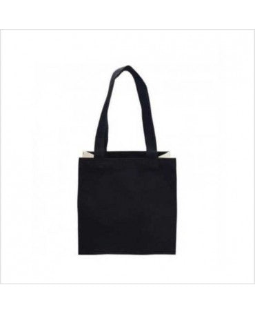 BOLSA ALGODÓN negra/crudo 25×25 1