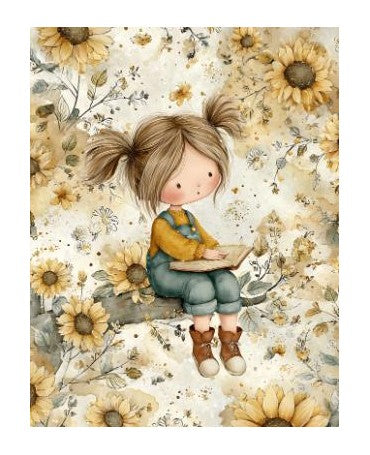 Papel Seda A4 Yellow flowers (49) 1