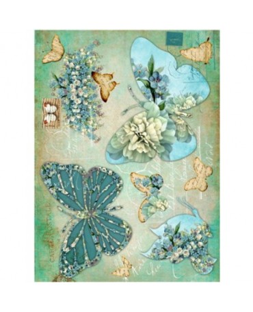 Papel arroz Cadence A3 MARIPOSAS AZUL 1