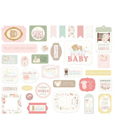Die Cuts Ephemera Carta Bella Little Lullabies Baby Girl 2