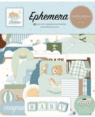 Die Cuts Ephemera Carta Bella Little Lullabies Baby Boy 1