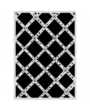 STENCIL Stamperia A3 Art Stories Grid Pattern by Antonis Tzanidakis 2