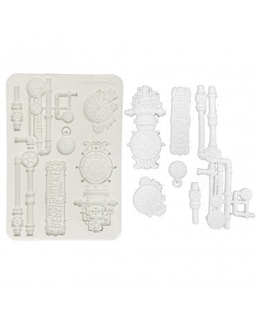 Molde STAMPERIA silicona A5 Gardens of Time Clocks and Tubes 1