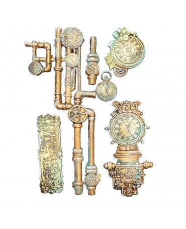 Molde STAMPERIA silicona A5 Gardens of Time Clocks and Tubes 2