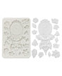 Molde STAMPERIA silicona A5 Gardens of Time Clock and Flowers 1