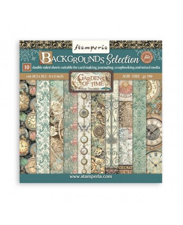COLECCIÓN 20X20 STAMPERIA Background Gardens of Time 1