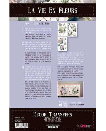 Transfer Rub On PFY 20x30 - 3 hojas Hortensias 2