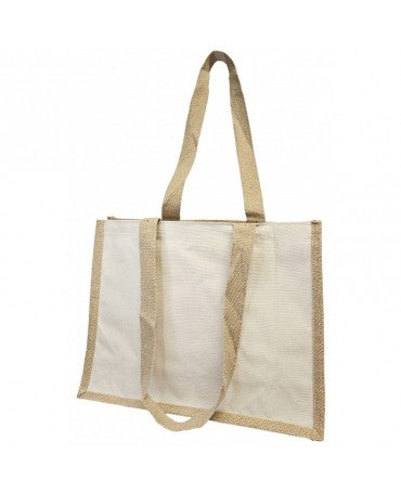 Bolsa nature Yute y algodón asas 39x31,5x16cm 1