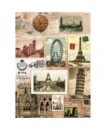 Papel arroz Cadence A3 POSTALES VINTAGE 1