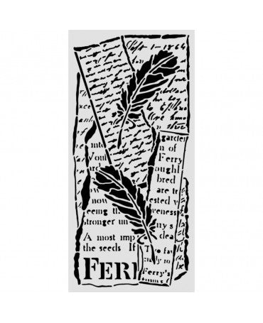 STENCIL Stamperia 12x25cm All Around Letter and Feathers 1