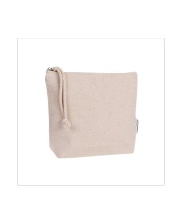 Neceser asa cuerda y cremallera algodón 22x19cm crema 1