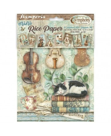 Papel arroz Stamperia A6 (8UD) Symphony 1
