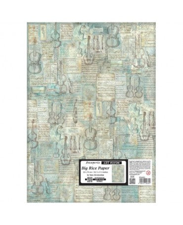 Papel arroz Stamperia 50x70 Symphony diseño de musica 1