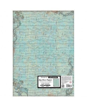 Papel arroz Stamperia 50x70 Symphony Partitura música 1