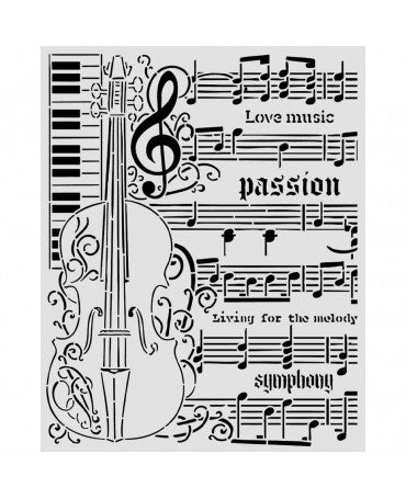 STENCIL Stamperia 20x25cm Symphony Violin 1