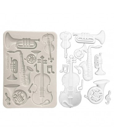 Molde STAMPERIA silicona A5 Symphony Musical Instruments 1