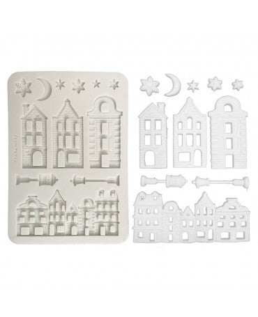 Molde STAMPERIA silicona A5 Christmas Village 1