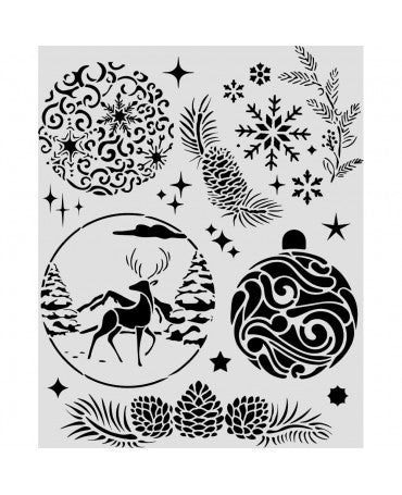STENCIL Stamperia 20x25cm Christmas Balls 1
