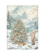 Papel arroz Stamperia A4 White Christmas Tree by the Lake 1