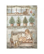 Papel arroz Stamperia A4 White Christmas Little Girl and a Fawn 1