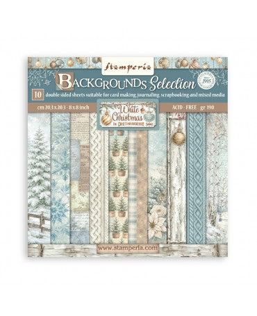 COLECCIÓN 20X20 STAMPERIA Background White Christmas 1