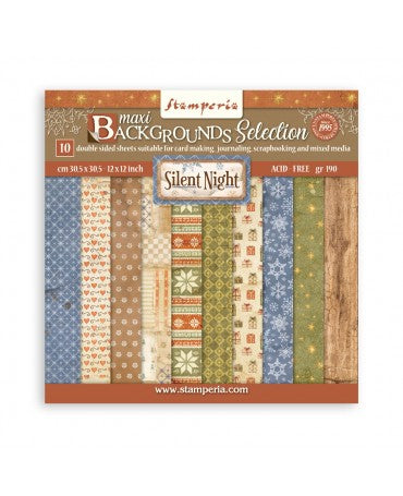 COLECCIÓN 30x30 STAMPERIA Background Silent Night 1