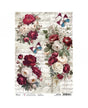 Papel Arroz CIAO BELLA A4 Burgundy blooms 1