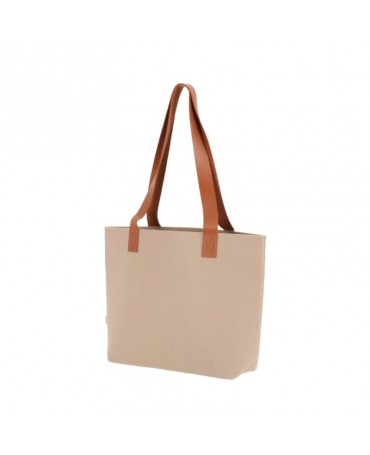 Textil Bolsa fieltro nature asas polipiel 42x30x10cm 1