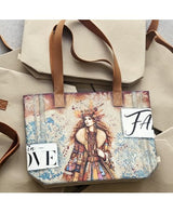 Textil Bolsa fieltro nature asas polipiel 42x30x10cm 2