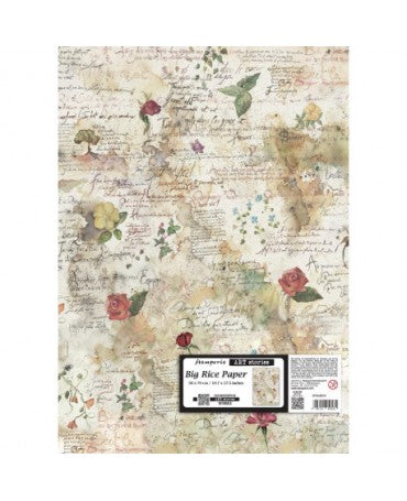 Papel arroz Stamperia 50x70 Flowers and Poems pattern 1