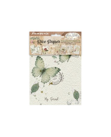 Papel arroz Stamperia A6 (8UD) Flowers and Poems 1