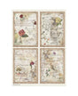 Papel arroz Stamperia A4 Flowers and Poems 4 cards 1
